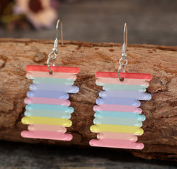 Acrylic Rainbow Dangle Earrings