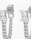 925 Sterling Silver Zircon Chain Earrings