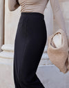 High Waist Pull-On Midi Skirt