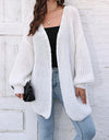 Open Front Dropped Shoulder Longline Cardigan