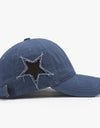 Adjustable Star Raw Hem Cap