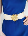 Flower Alloy Buckle Elastic Belt