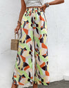 Printed Smocked Waist Wide Leg Pants