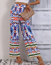 Printed High-Rise Wide Leg Pants