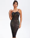 Rhinestone Sweetheart Neck Wrap Cami Dress