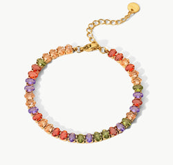 18K Gold Plated Multicolored Zircon Bracelet