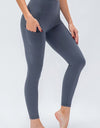 Breathable Wide Waistband Active Leggings with Pockets