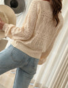 Openwork Button Down Cardigan