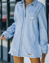 Distressed Snap Down Denim Jacket