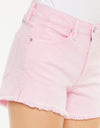 Kancan Raw Hem High Waist Denim Shorts