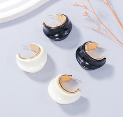 Alloy Drip Oil C-Hoop Earrings