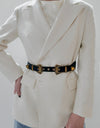 Double Buckle PU Leather Belt