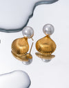 18K Gold-Plated Stainless Steel Shell Shape Earrings