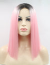 13*3" Lace Front Wigs Synthetic Mid-length Straight 12" 130% Density