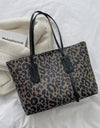 PU Leather Leopard Tote Bag