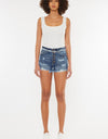 Kancan Distressed Button Fly Denim Shorts