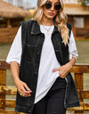 Button Up Sleeveless Denim Jacket