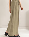 HYFVE Drawstring Washed Linen Maxi Skirt