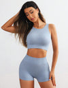 Round Neck Wide Strap Top and Shorts Active Set