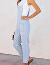 Spaghetti Strap Denim Overalls with Pockets