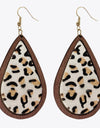 Teardrop Shape Wooden Dangle Earrings