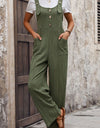 Perfee Textured Pocketed Wide Strap Overalls