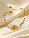 18K Gold Plated Paperclip Chain Bracelet