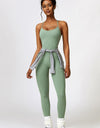 Open Back Spaghetti Strap Sports Jumpsuit