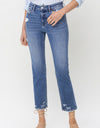 Lovervet High Rise Raw Hem Straight Jeans