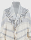 Fringe Detail Open Front Poncho