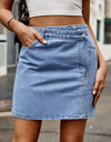 Asymmetrical Denim Mini Skirt