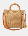 Fame Crochet Knit Convertible Tote Bag with Tassel