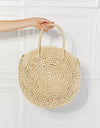 Justin Taylor Beach Date Straw Rattan Handbag in Ivory