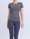 Round Neck Short Sleeve Active Top