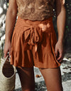 Full Size Smocked Ruffled High Waist Shorts