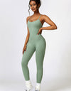 Open Back Spaghetti Strap Sports Jumpsuit