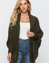 Open Front Dolman Sleeve Longline Cardigan