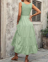 Smocked Scoop Neck Sleeveless Tank Dress