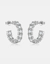 Inlaid Zircon C-Hoop Earrings