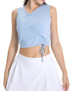 Drawstring Ruched Wide Strap Active Tank