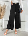 Chain Detail Slit Straight Pants