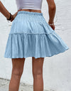 Smocked Waist Frill Trim Skirt