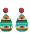 Geometric Wood Teardrop Earrings