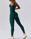 Wide Strap Sleeveless Active Jumpsuit