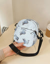 Butterfly Print Polyester Shoulder Bag