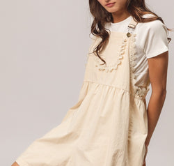 BiBi Back Patch Pocket Lace Trim Rompers