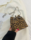 Animal Print Nylon Bucket Bag