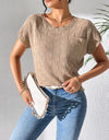 Round Neck Short Sleeve Knit Top