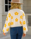 Floral Open Front Fuzzy Cardigan