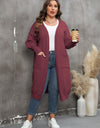 Plus Size Long Sleeve Pocketed Cardigan